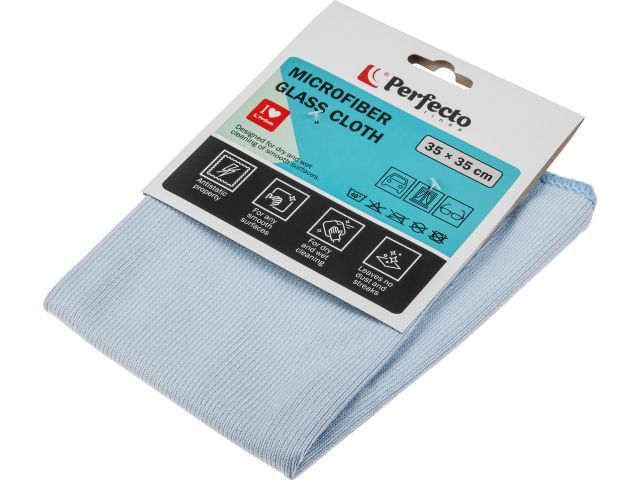 Салфетка из микрофибры 1 шт., 35х35 см, Чистое окно  PERFECTO LINEA 45-350111