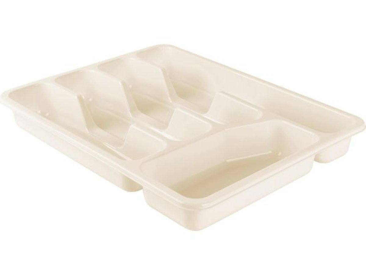 Лоток для столовых приборов, пятисекционный, 330х260х43 mm., молочный туман PLAST TEAM PT156010048