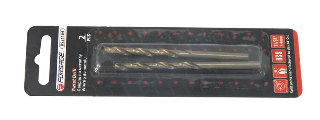 Сверло по металлу 4.8х52х86мм HSS+Co(2шт) Forsage F-DS2316