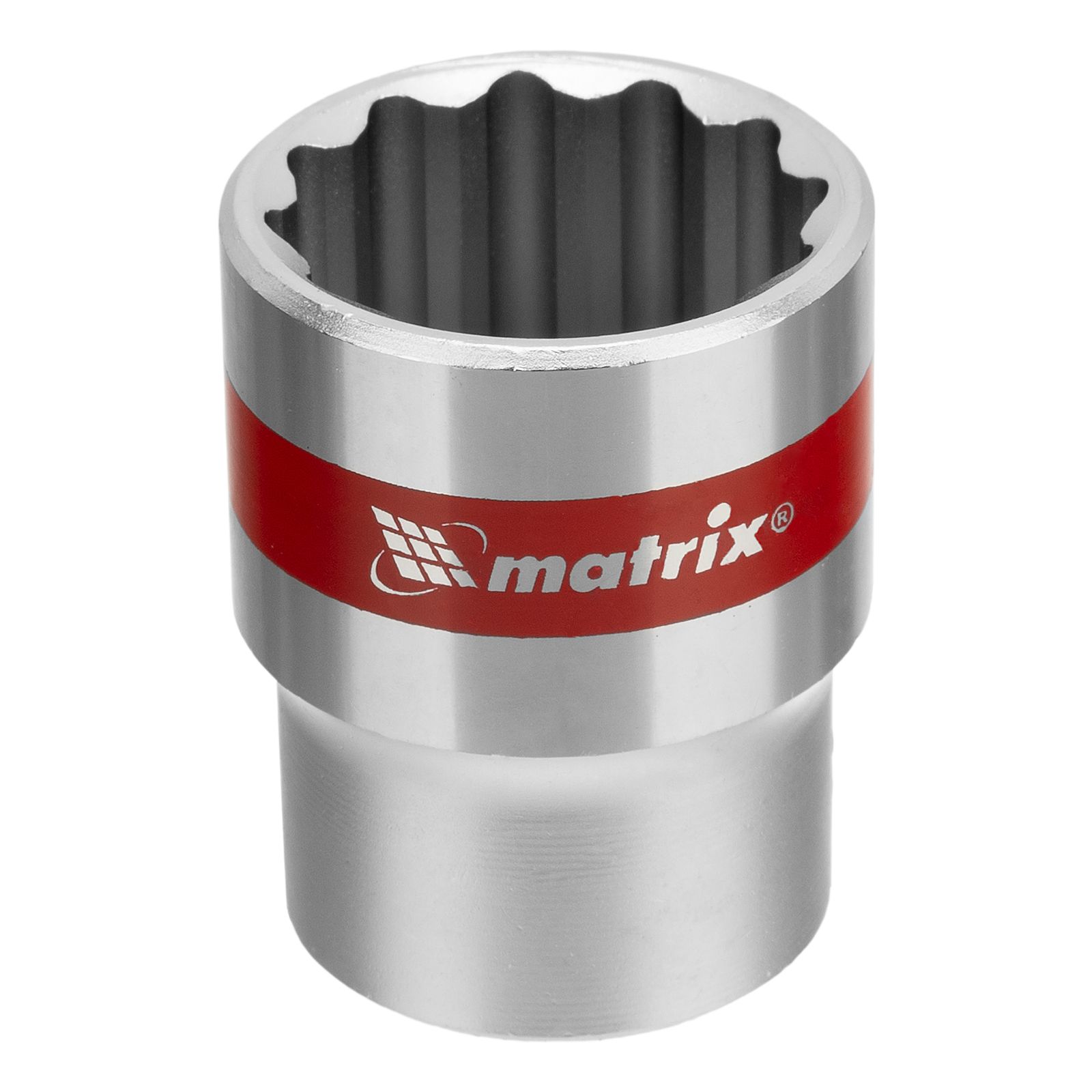 Головка торцевая, 22 mm, 12-гранная, CrV, под квадрат 1/2", хромированная Matrix 13692