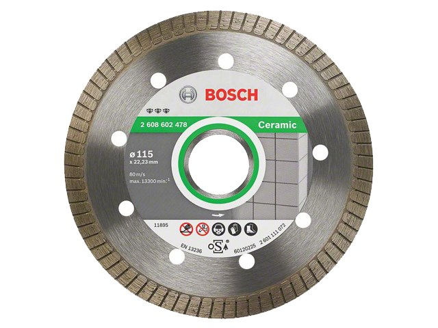 Алмазный круг 115х22,23 мм Best for Ceramic Turbo  BOSCH 2.608.602.478