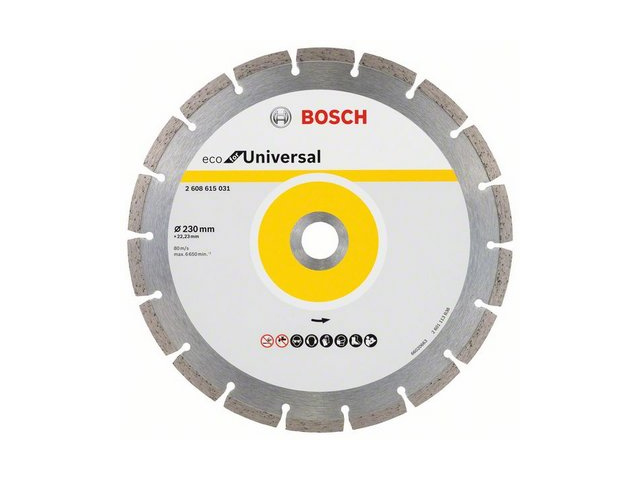 Алмазный круг 230х22 mm универсальный сегментированный ECO UNIVERSAL (сухая резка)  ...BOSCH 2608615044