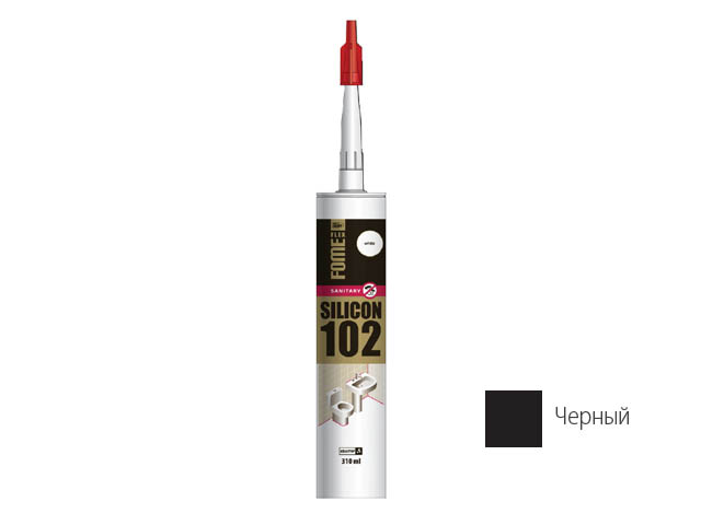 Герметик силиконовый "SANITARY SILICON 102", черный, 310мл, FOME FLEX 01-4-1-103