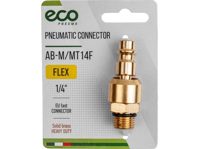 Соединение быстросъем. ПАПА х нар. резьба 1/4" шарнир (латунь) ECO AB-M/MT14F