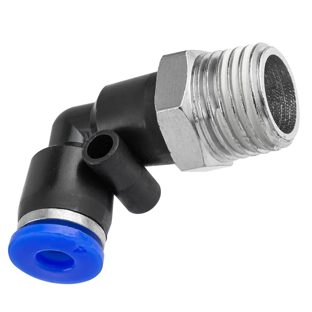 Фитинг угловой для пластиковых трубок 4мм с наружной резьбой 1/4" Forsage F-SPL04-02