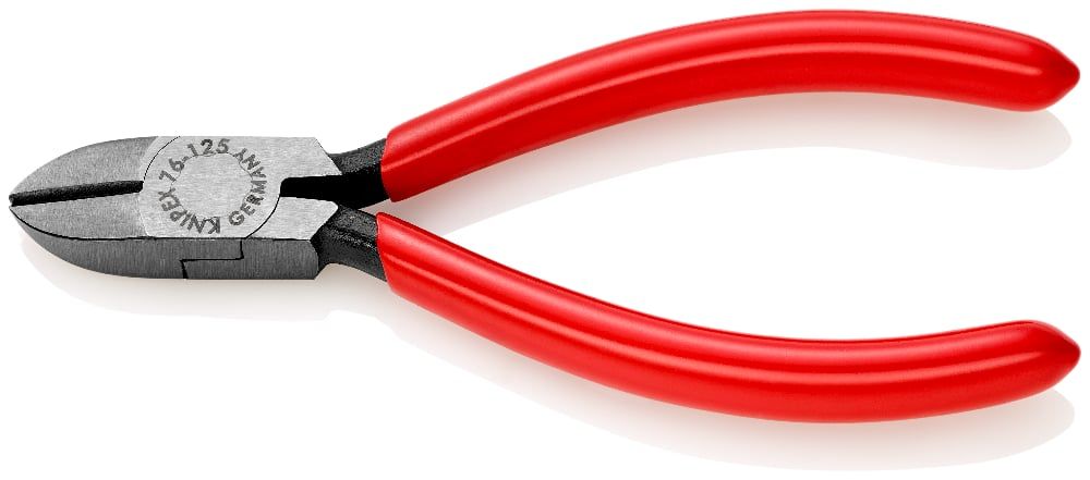 Бокорезы для электромеханика, L-125 мм, чёрные, обливные рукоятки   ...KNIPEX 7601125