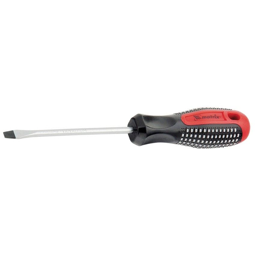 Отвертка Fusion, SL8.0 х 150 mm, CrV, 3-х компонентная рукоятка "anti slip" Matrix 11425
