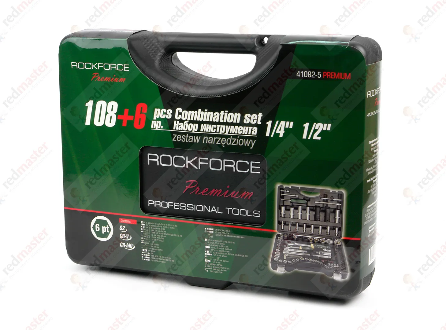 Набор инструментов 108+6пр.1/4"1/2"(6гр.) Rock FORCE RF-41082-5 PREMIUM