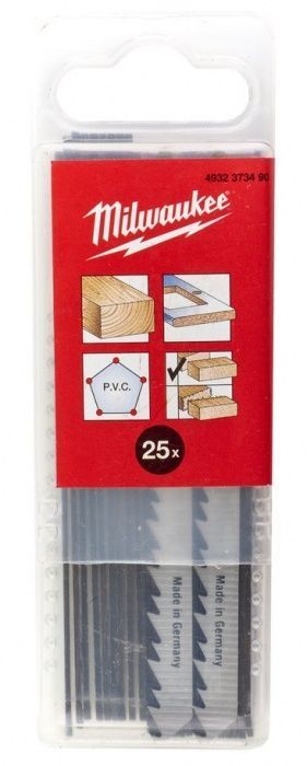 Пилка к лобзику T101D (25 шт в футляре / HCS / 75 мм / дерево) MILWAUKEE ...Milwaukee 4932373490