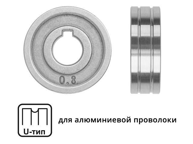 Ролик подающий ф 30/10 mm, шир. 10 mm, проволока ф 0.8-1.0 mm (U-тип) (для мягкой проволоки: алюмини...SOLARIS WA-2439