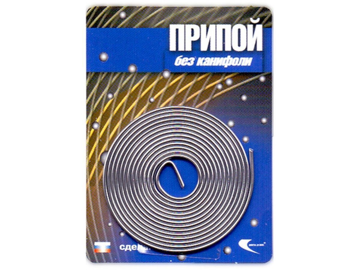 Припой ПОС-61 проволока, спираль ф1mm, длина 1м Векта 30323