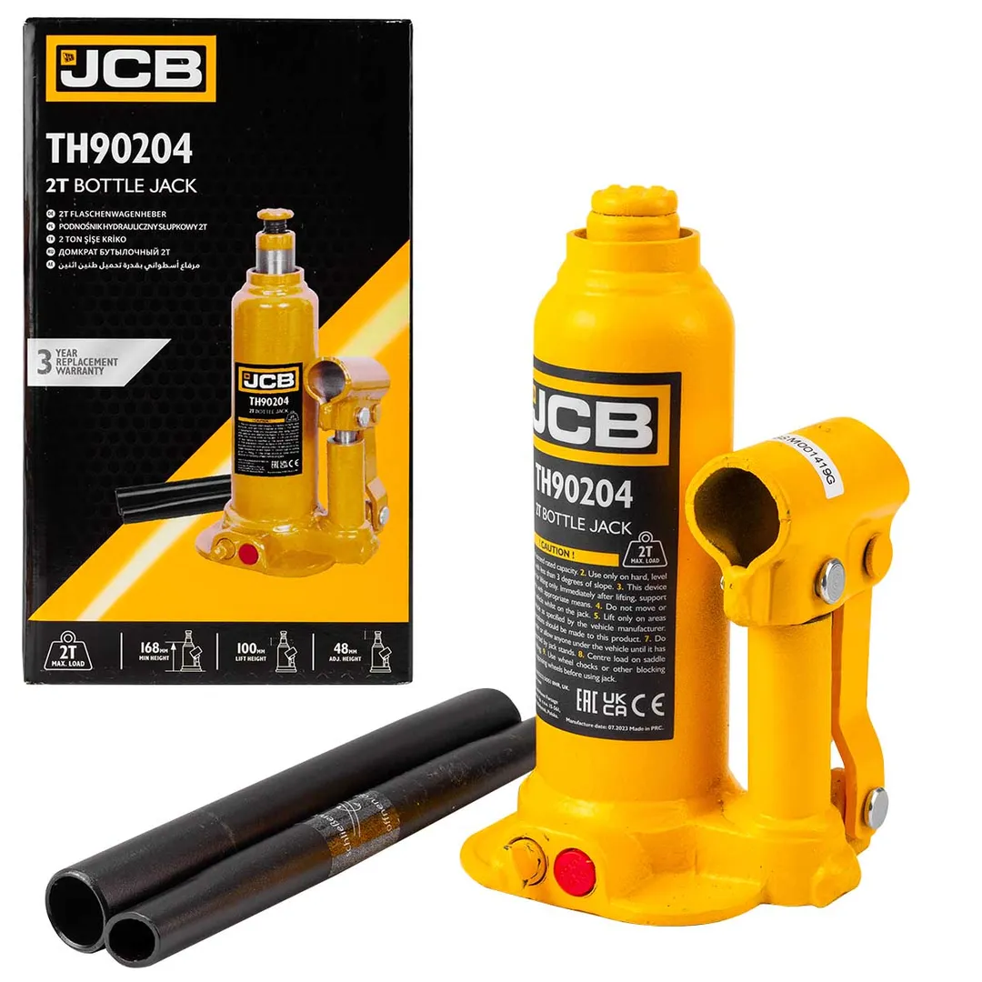 Домкрат бутылочный 2т с клапаном (h min 168мм, h max 268мм) JCB JCB-TH90204