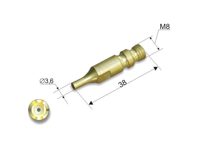 Мундштук внутренний №0П, М (3-8mm) к резакам Р1 142 П, Р1 150 П  ДОНМЕТ 130.001.05