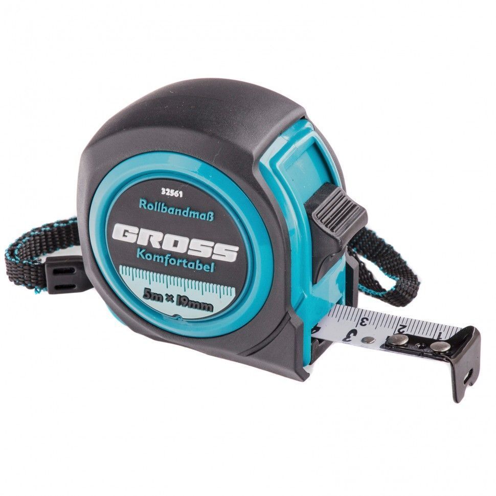 Рулетка Komfortabel, 5 м х 19 мм, обрезиненный корпус Gross 32561