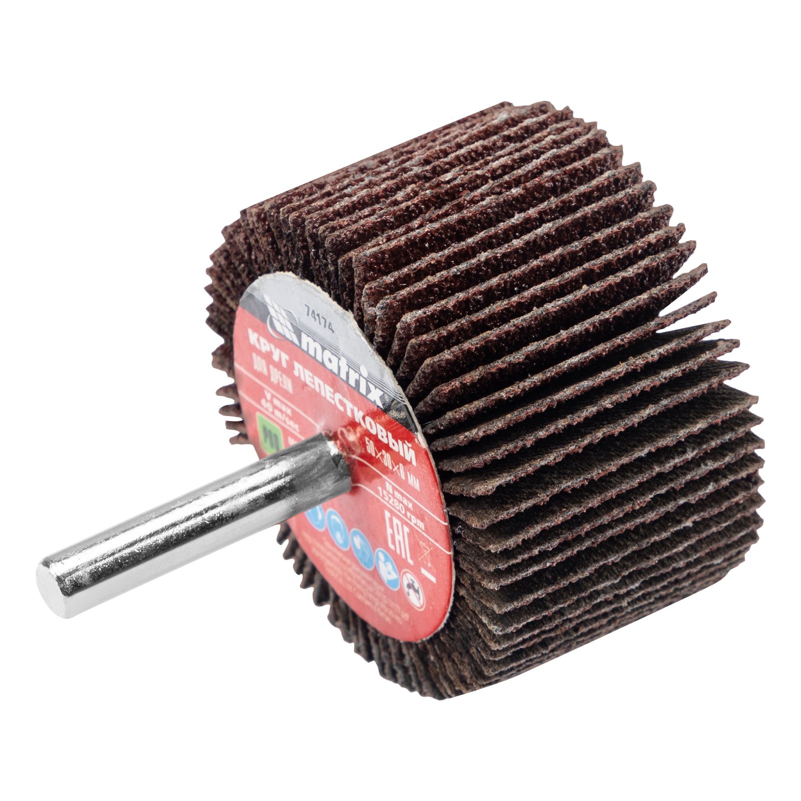 Круг лепестковый для дрели, 50 х 30 х 6 mm, P 80 Matrix 74174