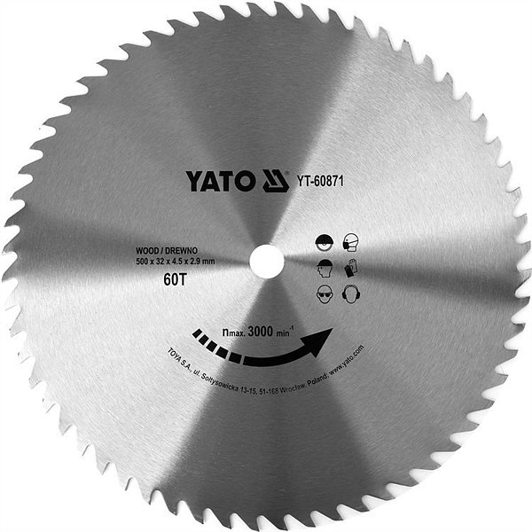 Диск пильный по дереву 500/32 60T  YATO YT-60871