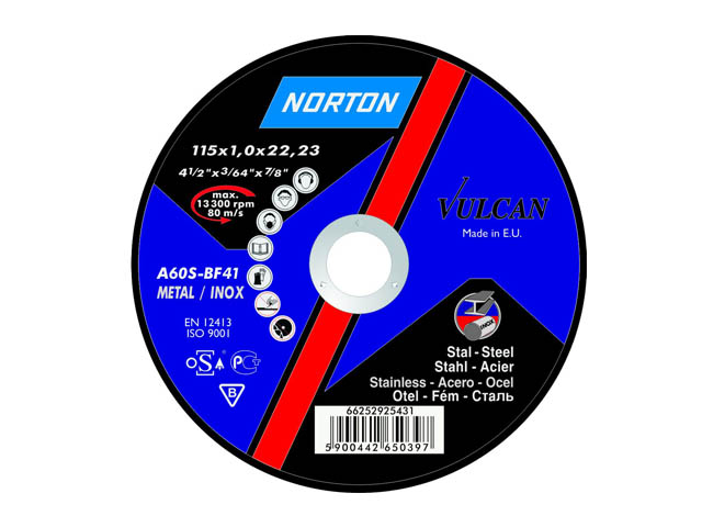 Круг отрезной 180x3.0x22.2 mm для металла Vulcan NORTON 66252925449