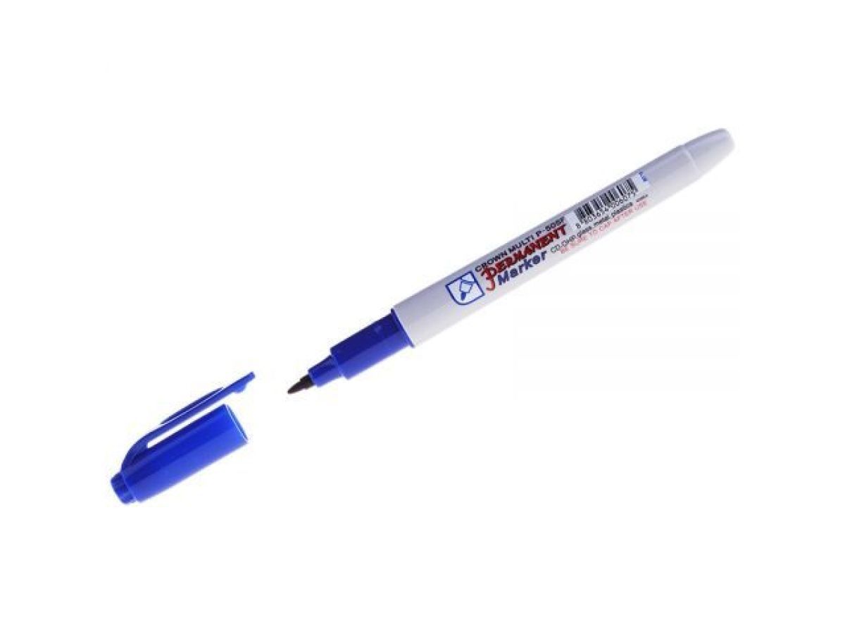 Маркер перманентный  "Multi Marker Super Slim" синий, пулевидный (толщ. линии 1.0 mm. Цвет синий) ( Маркеры) CROWN P-505Fblue