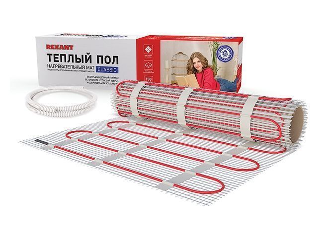 Теплый пол (нагрев. мат)  Classic RNX -6,0-900 (6,0м2, 0,5х12,0м, 900Вт) (Тёплый пол Classic RNX -6,0-900 (площадь 6,0 м2 (0,5 х 12,0 м) REXANT 51-0510-2