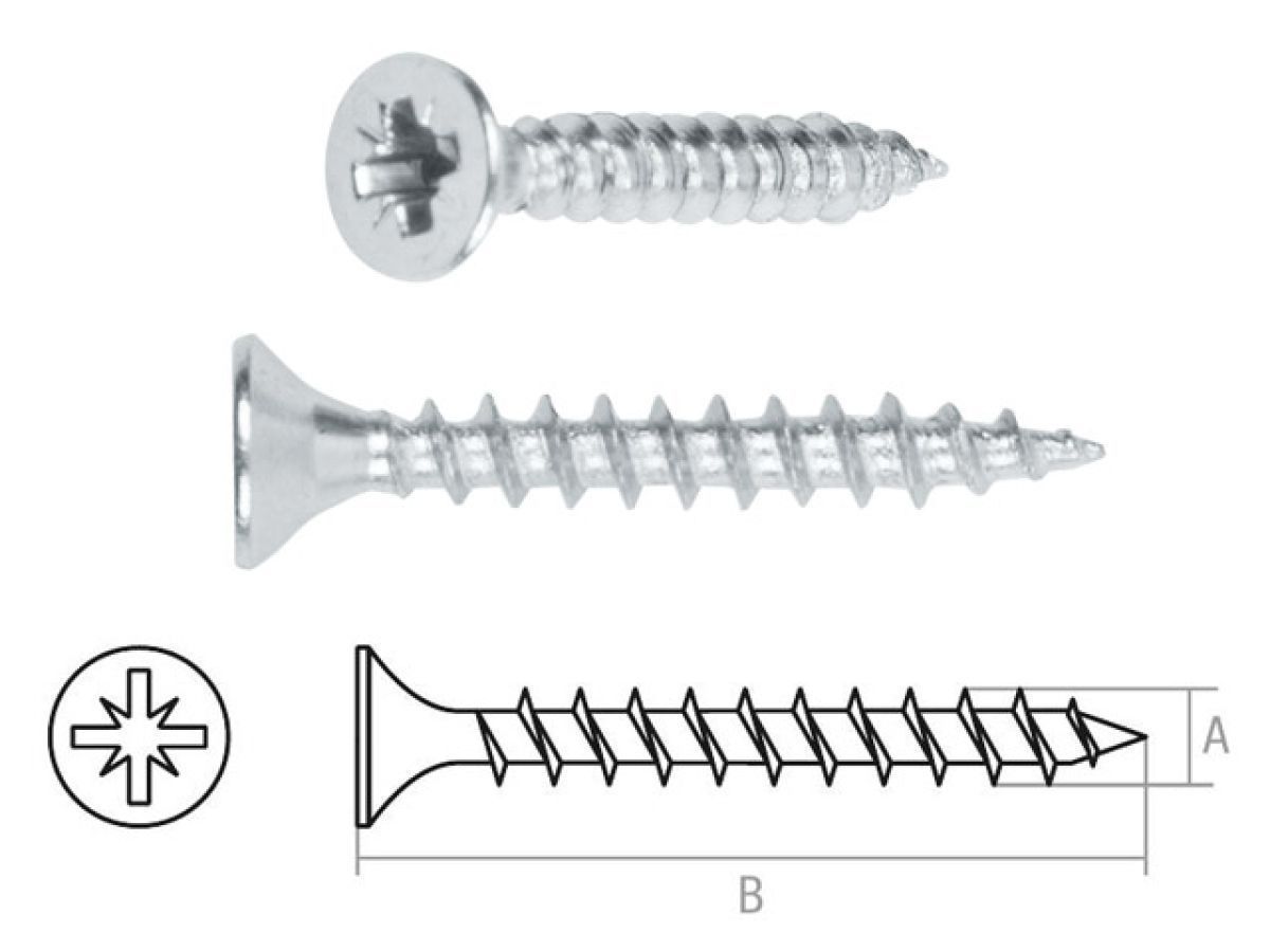 Шуруп универсальный 4.5х45 мм белый цинк (150 шт в пласт. конт.) STARFIX SMP2-62620-150