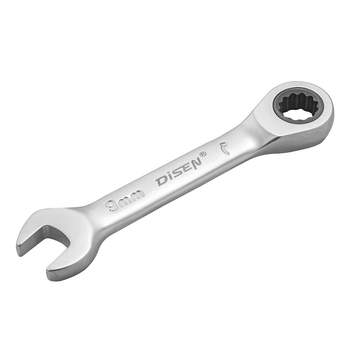 Ключ комбинированный трещоточный короткий 9мм  DISEN DS-KT2016M-09