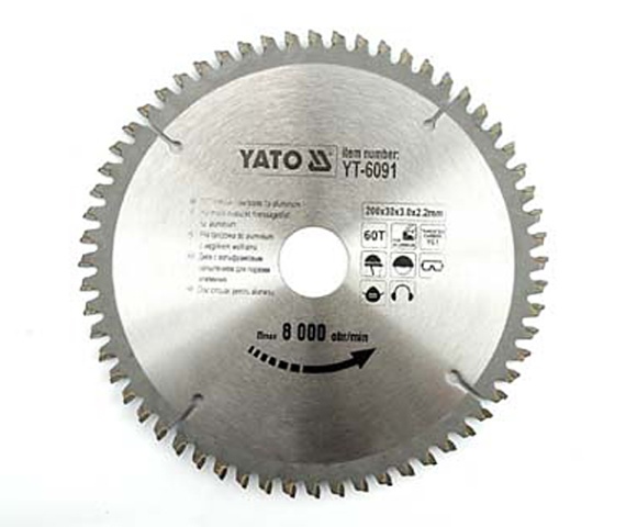 Диск пильный по Al с напаянными зубцами из твердых сплавов 350/30 100T YATO YT-6099