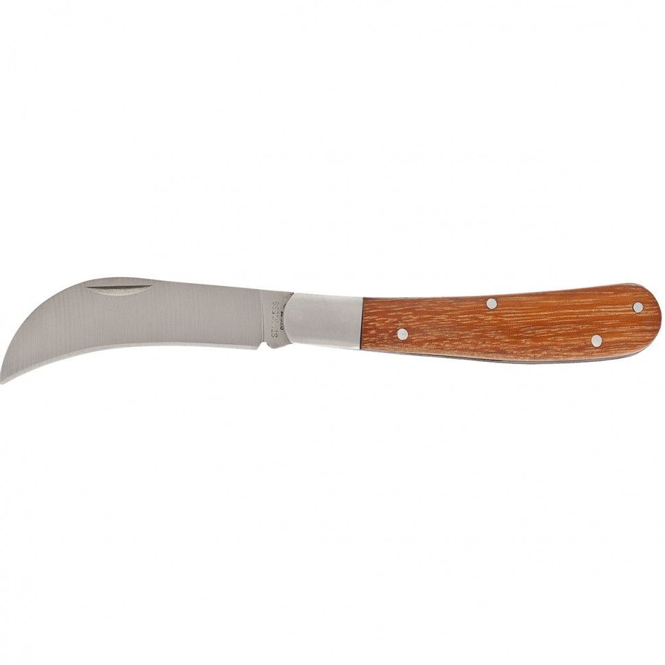 Нож садовый складной, изогнутое лезвие, 170 мм, деревянная рукоятка PALISAD ...PALISAD HOME 79001