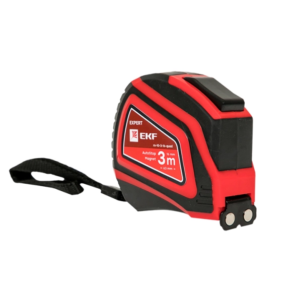 Рулетка измерительная РС-10 (3 м х 16 мм) Autostop Магнит Expert  EKF rs-10-3-16-quad