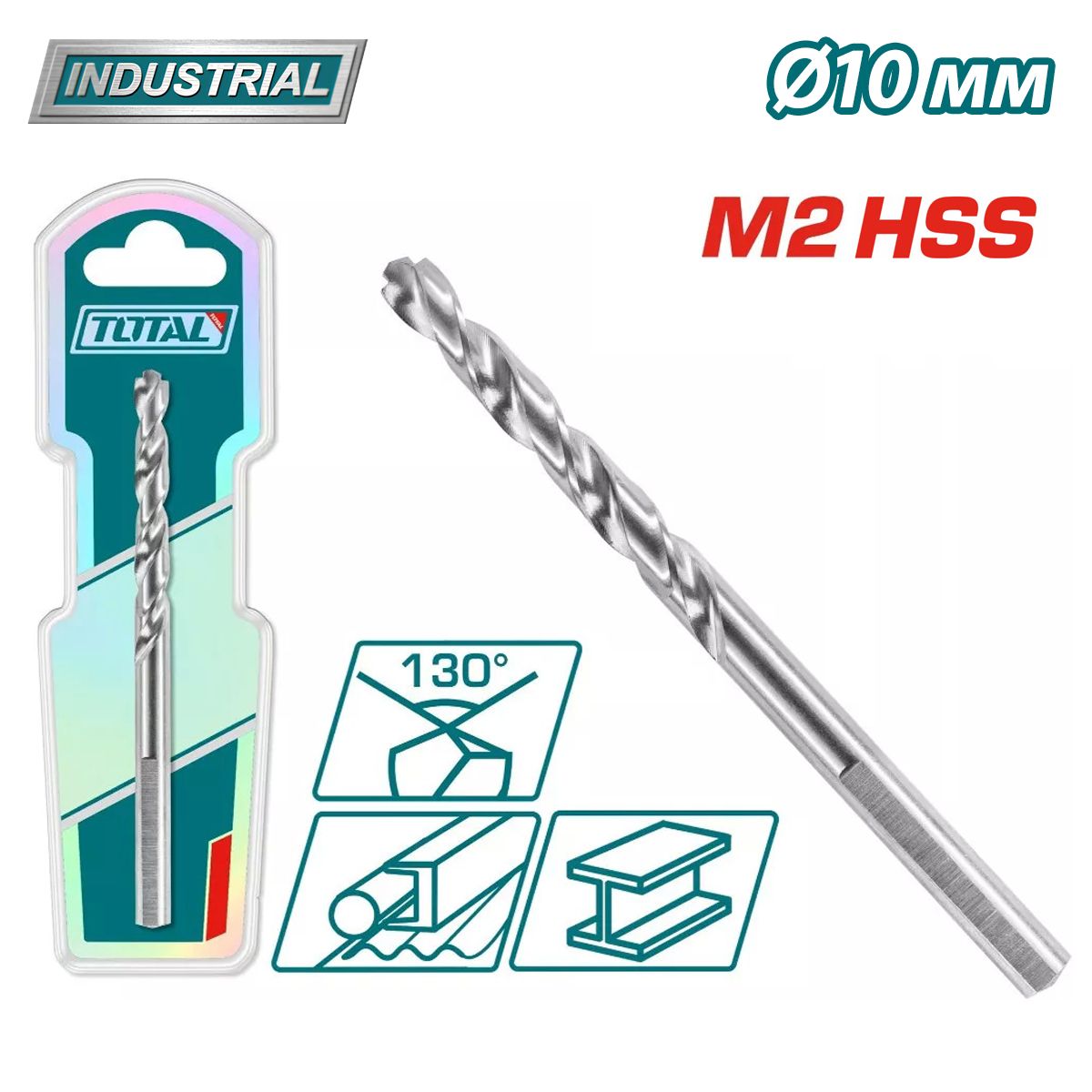 Сверло по металлу M2 HSS 10мм  TOTAL TAC1200101