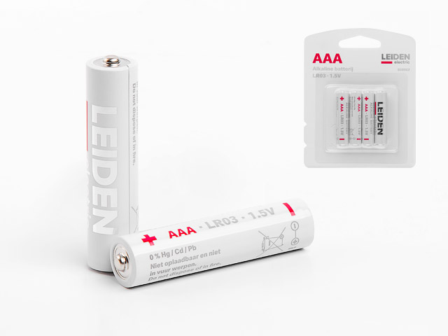 Батарейка AAA LR03 1.5V alkaline 4шт.  LEIDEN ELECTRIC 808002
