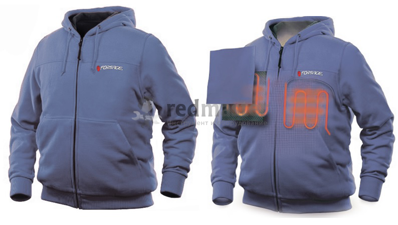 Куртка-байка с электроподогревом (р.46-48, синяя)  Forsage TNF-15(M)