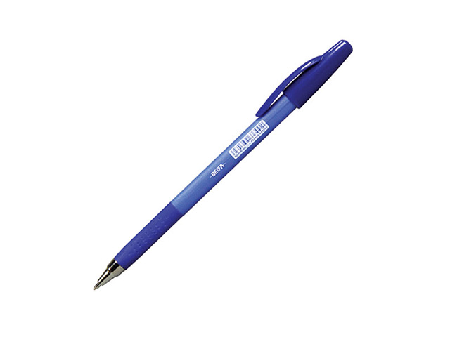 Ручка шариковая 0,7 мм синий, резиновый грип,  BEIFA KA124200CS-BL