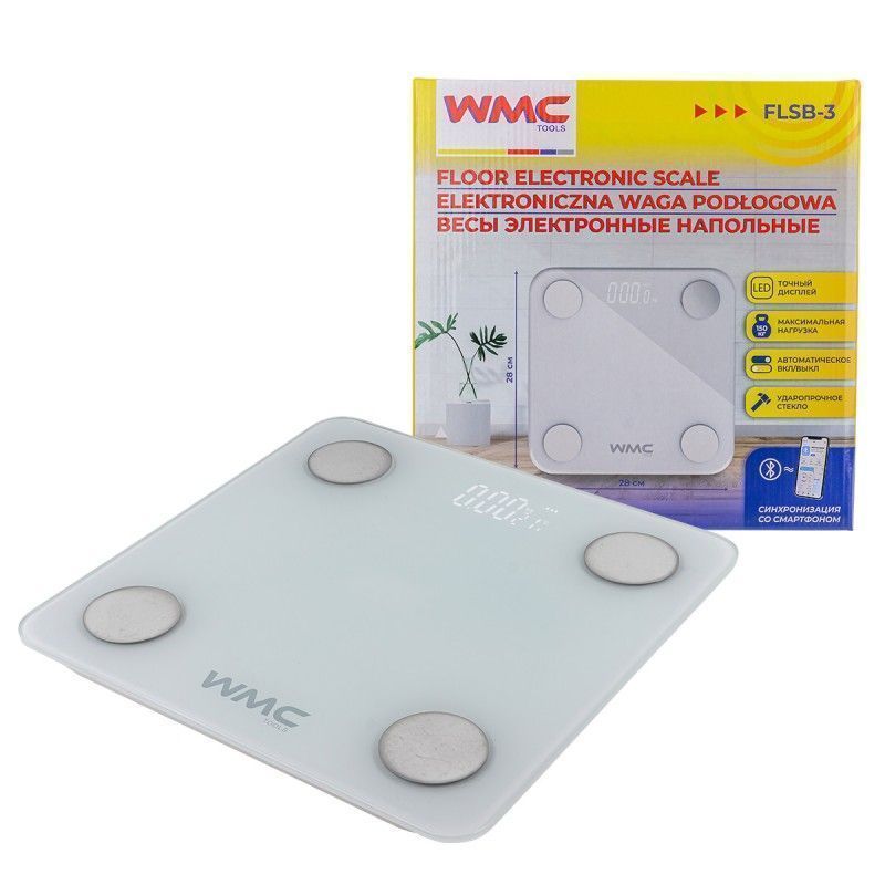 Весы электронные напольные бытовые (макс.нагрузка 150кг)  ...WMC TOOLS WMC-FLSB-3
