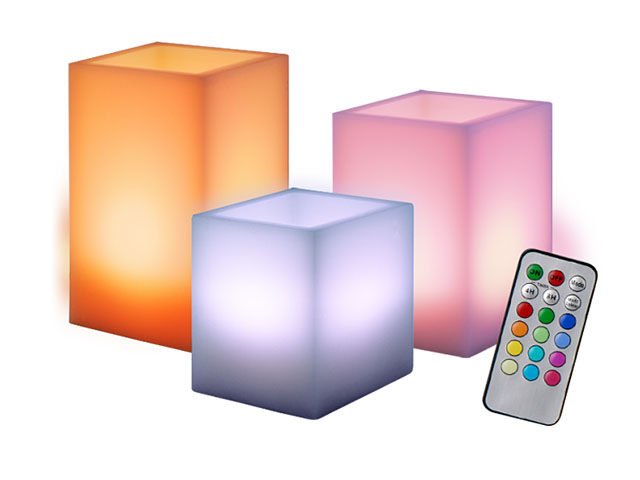 Свечи светодиодные CL3-RGB-SET3S (комплект 3 свечи, из воска)  JAZZWAY 4690600000000