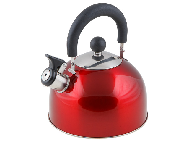 Чайник со свистком, нержавеющая сталь, 2.15 л, серия Holiday, красный металлик  ...PERFECTO LINEA 52-021515