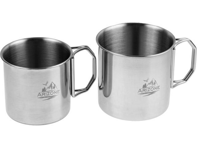 Кружки стальные со складными ручками, 250 и 350 мл ARIZONE 42-250350