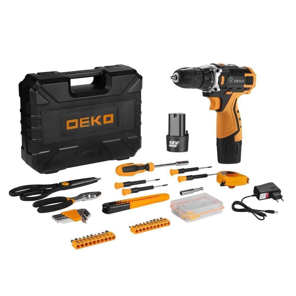 Дрель-шуруповерт аккумуляторная, 12В, 2АКБ 2,0 А/ч, DEKO Banger SET 93 063-4168