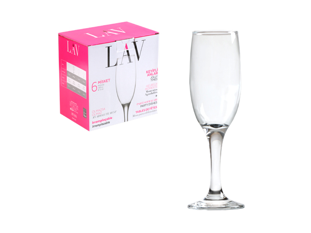 Набор бокалов для шампанского, 6 шт., 190 мл, серия Misket  LAV LV-MIS535F
