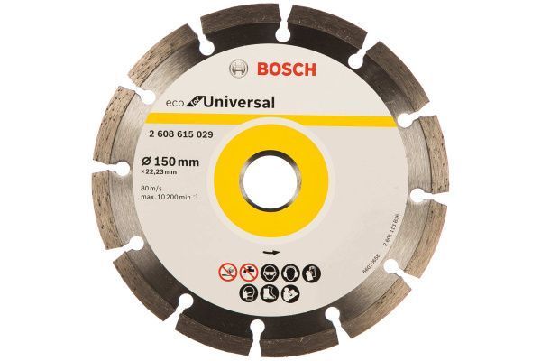 Алмазный круг 150х22,23 мм по бетону сегмент. ECO for Universal (сухая резка) BOSCH 2608615029
