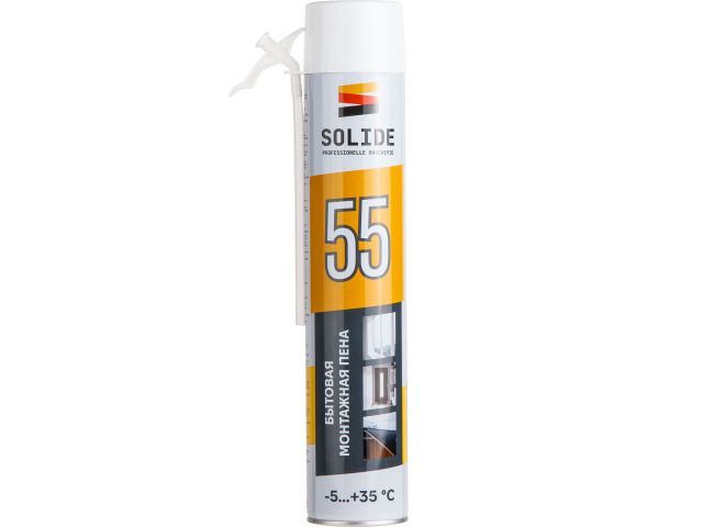 Пена монтажная бытовая всесезонная Foam 55 (750мл) SOLIDE SL-69898-1