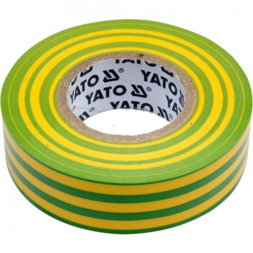 Изолента ПВХ желто-зеленая 19mm х 20м х 0.13mm  YATO YT-81655