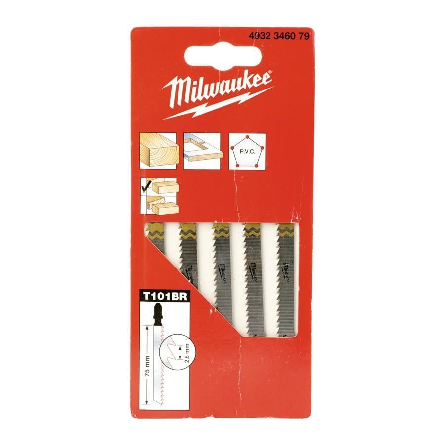 Пилка к лобзику T101BR (5 шт / HCS / 75 мм / дерево) MILWAUKEE Milwaukee 4932346079