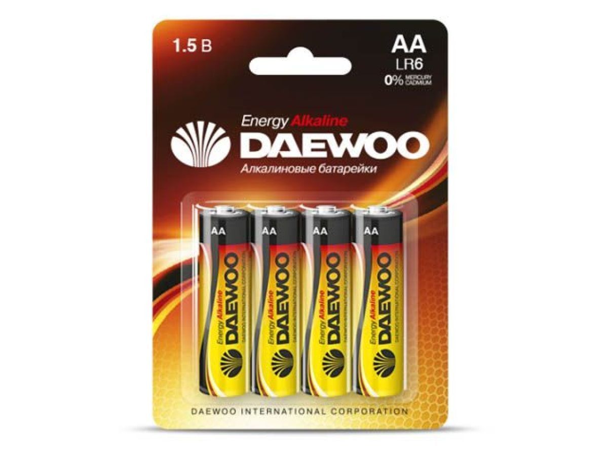 Батарейка AA LR6 1.5V Alkaline 2021 BL-4шт ENERGY DAEWOO 5029781