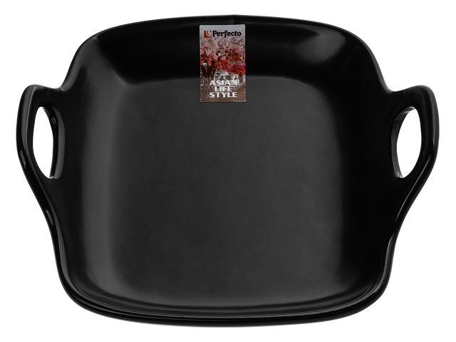 Тарелка-блюдо керамическая, 19х18.5х4.7 см, серия ASIAN, черная  ...PERFECTO LINEA 17-101901