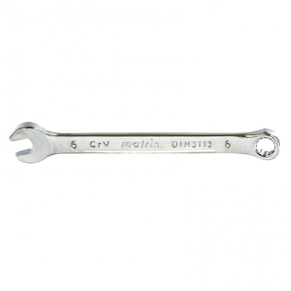 Ключ комбинированный, 6 mm, CrV, полированный хром  Matrix 15150