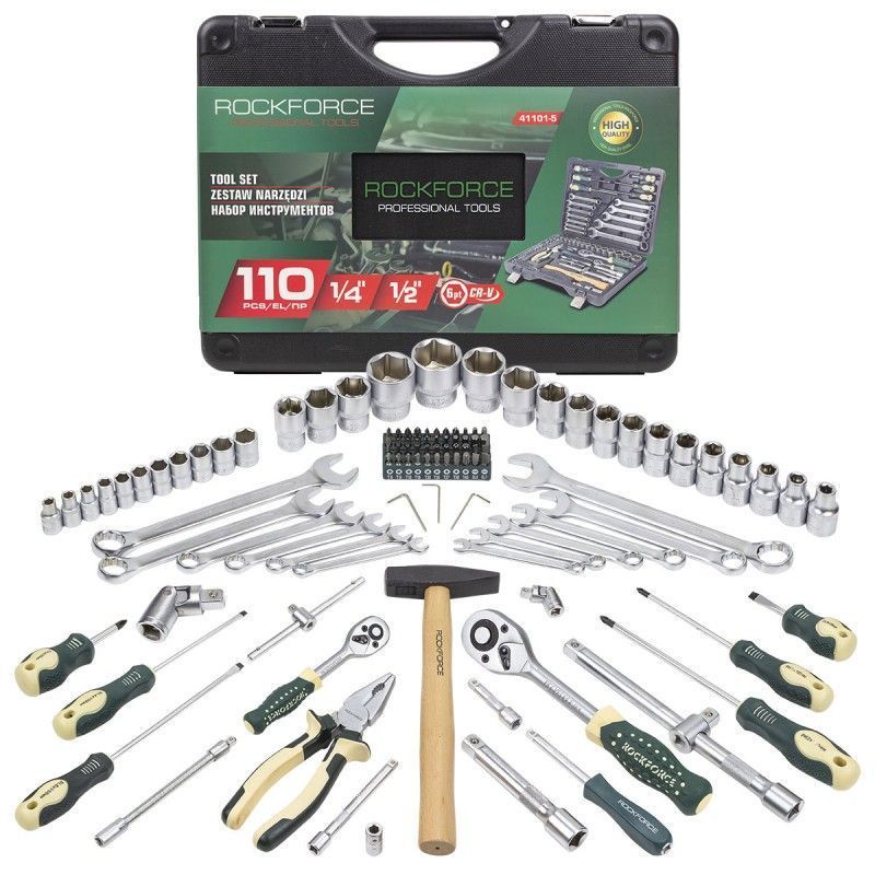 Набор инструментов 110пр. 1/4", 1/2"  Rock FORCE RF-41101-5