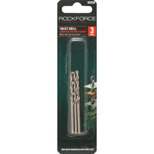 Сверло по металлу 3 мм. HSS(3шт) Rock FORCE RF-DS330