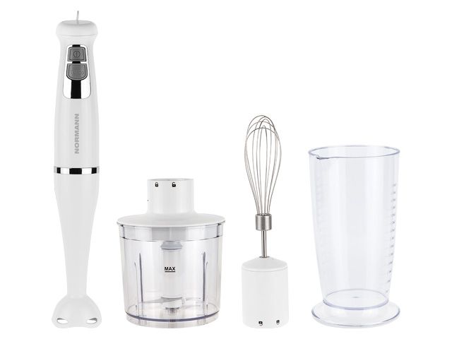 Блендер погружной (600 Вт, 2 скор., венчик, измельчитель, стакан) NORMANN AHB-311