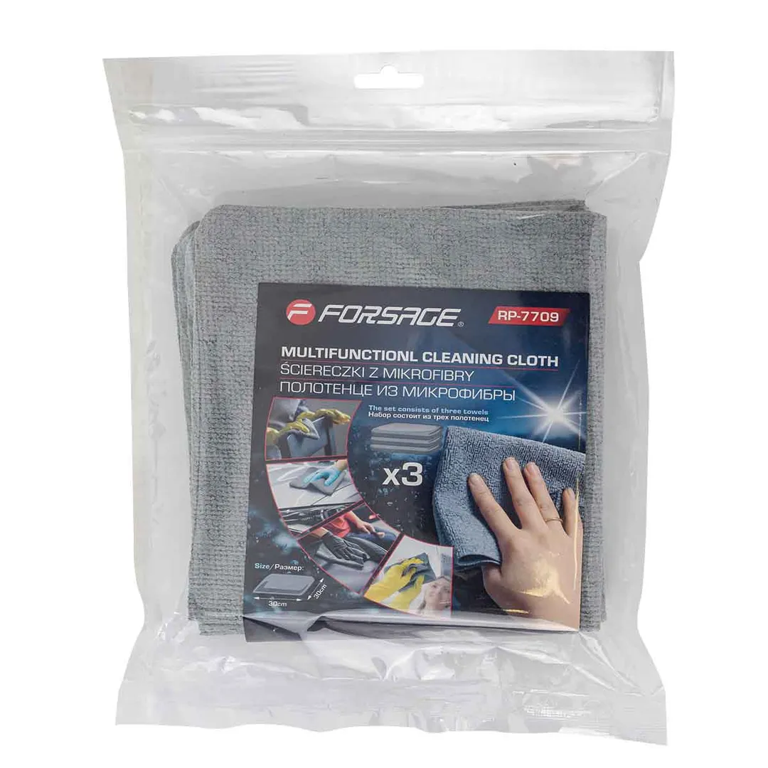 Салфетка из микрофибры 30х30см (комплект 3шт.) Forsage F-RP-7709