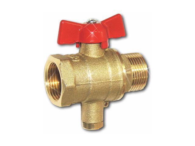 Кран шаровый 1/2" для термодатчика , PN1.6 МПа, 11Б27п13 Цветлит ЦРБ0100